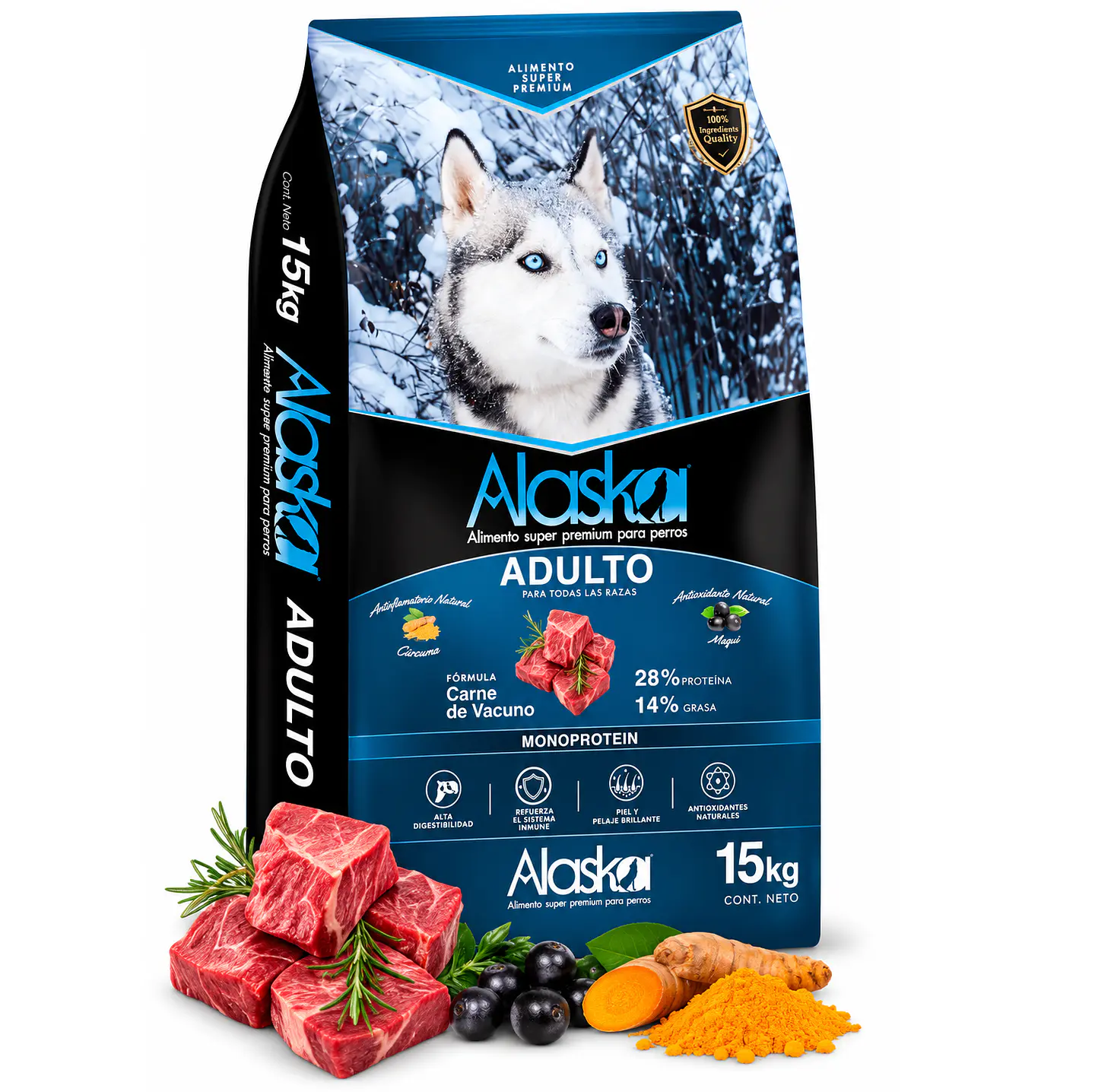 Alimento Alaska Adulto 15 kg. 1