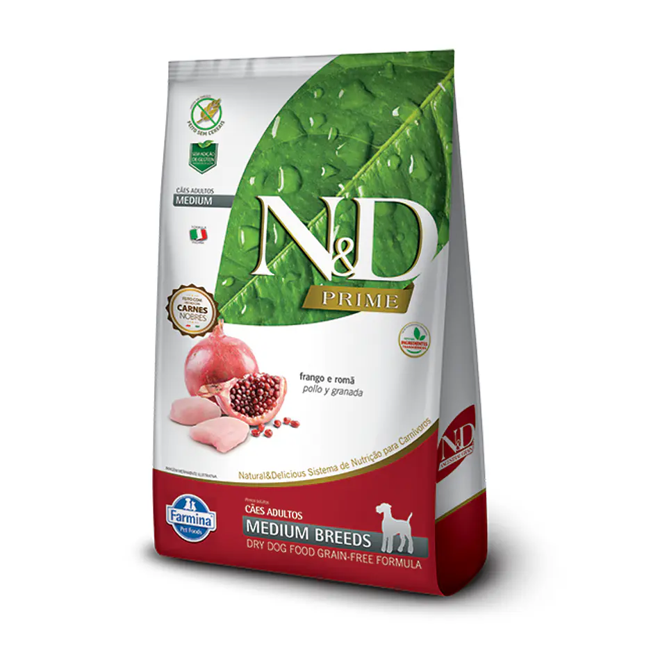 N&D Prime Perro Adulto Mediano Pollo 2,5 Kg. 1