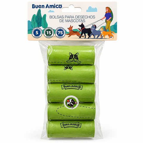 Bolsa Desechos 5 Rollos (75 unidades)