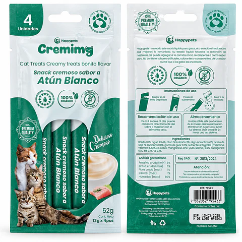 Snack Cremoso Atún Blanco Sachet 4 unidades