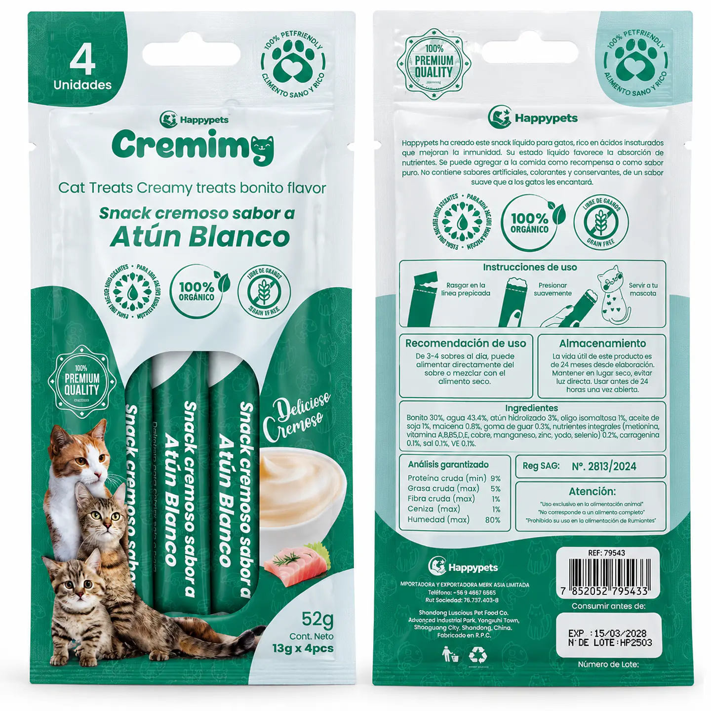 Snack Cremoso Atún Blanco Sachet 4 unidades 1