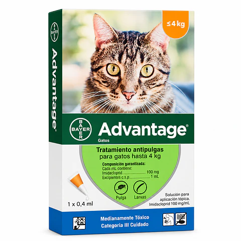 Pipeta Advantage Gato hasta 4 kg.