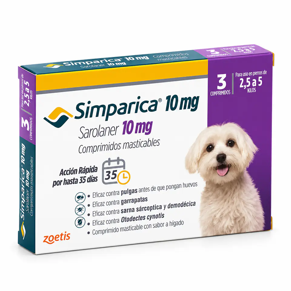 Simparica 10 mg x 3 Comprimidos (2,5 a 5 kg) 1