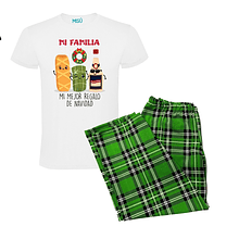 PIJAMA VERDE MI FAMILIA MI MEJOR REGALO DE NAVIDAD