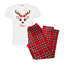 PIJAMA ROJA CON DISEÑO RENO 4