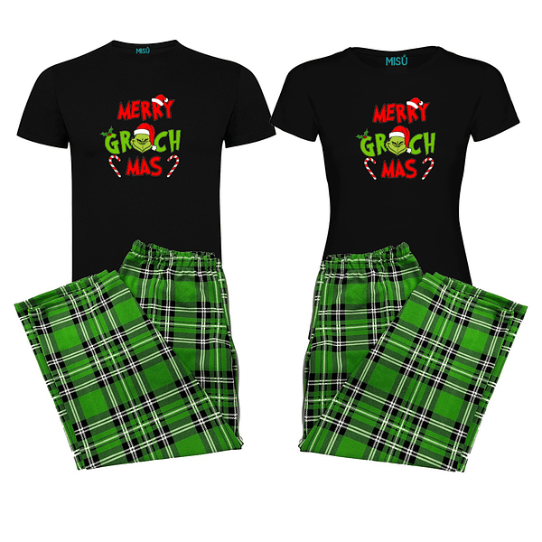 PACK PIJAMAS PAREJAS MERRY GRINCHMAS PANT VERDE
