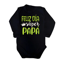 Body Feliz Día Supér Papá letras verdes