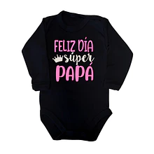 Body Feliz Día Supér Papá letras rosa