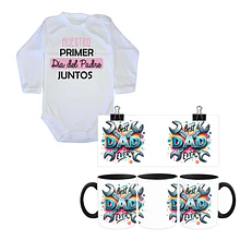 Pack tazón + body blanco niña