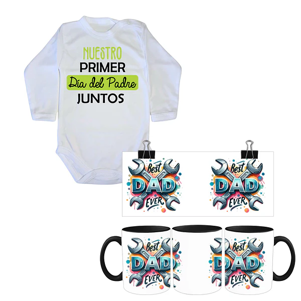 Pack tazón + body blanco niño