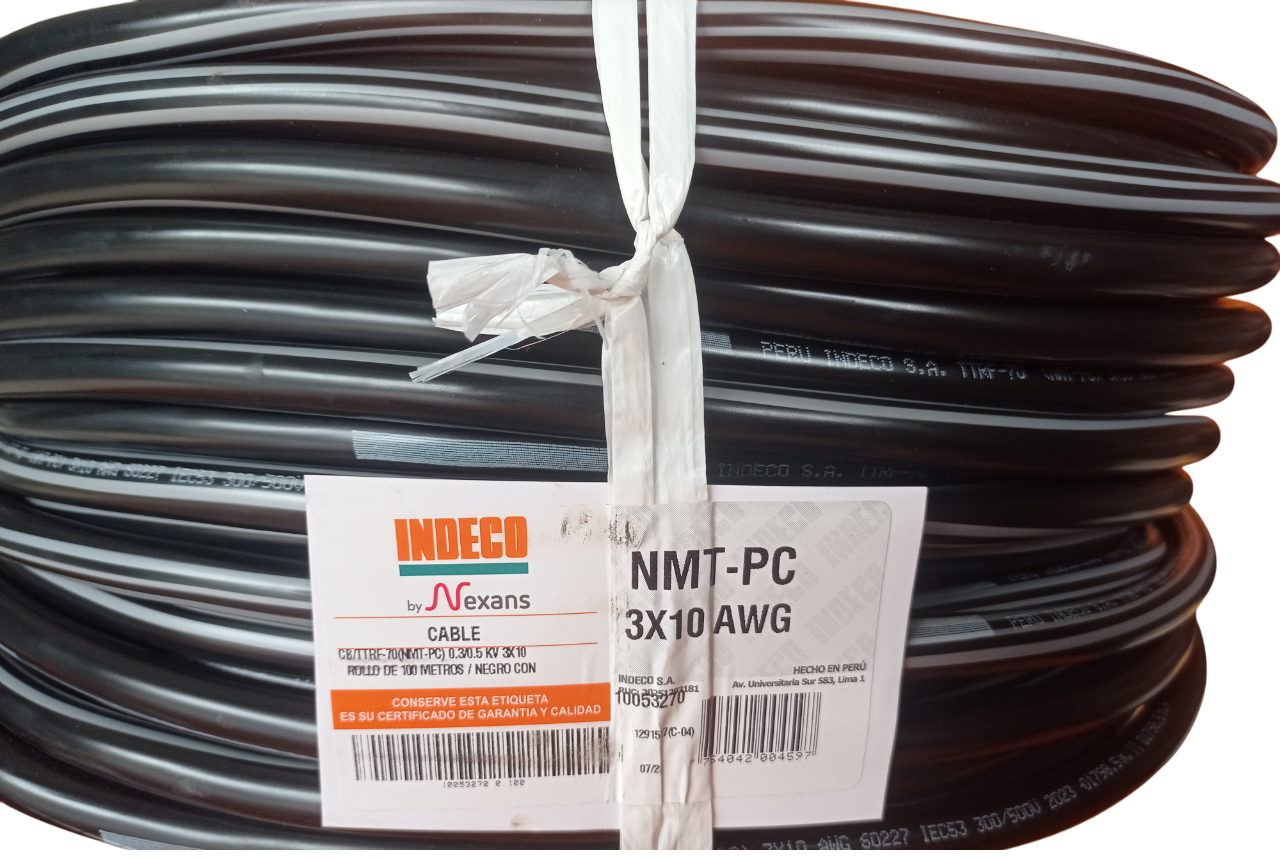 Cable Vulcanizado INDECO 3x10 AWG 1