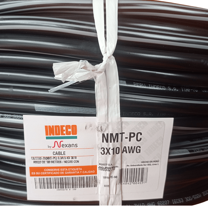 Cable Vulcanizado 3x10 AWG INDECO NMT-PC 1