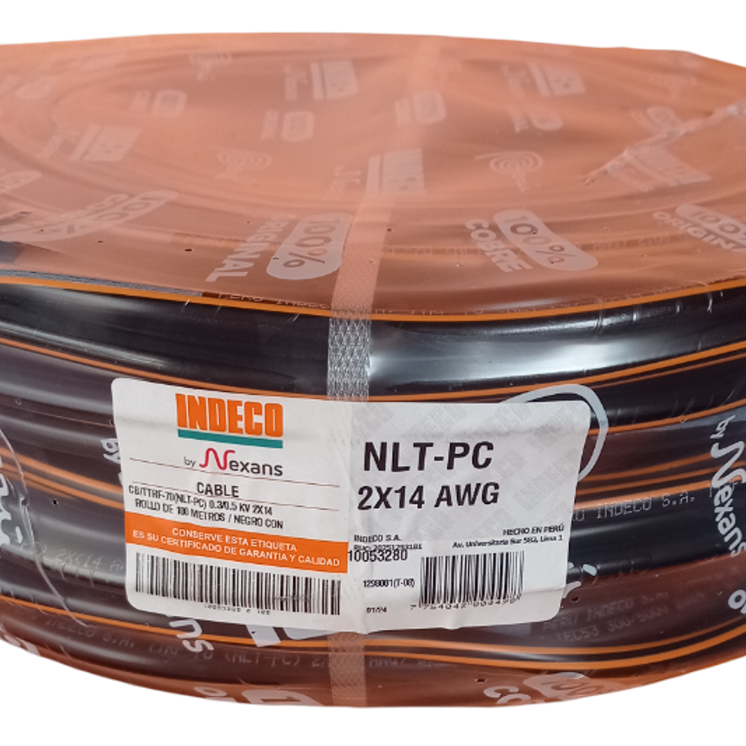 Cable Vulcanizado Bifásico 2x14 AWG INDECO 1