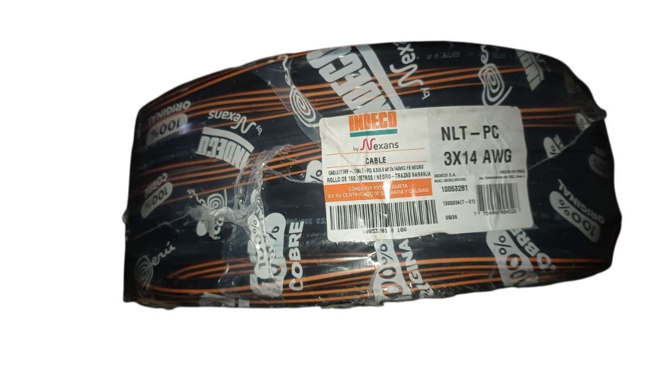 Cable Vulcanizado INDECO 3x14 AWG 1