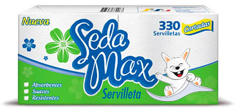Sedamax Papel Servilleta - Hoja Sencilla - 330 hojas x 24 Unidades