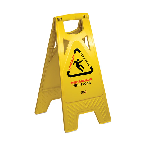 Señal De Prevención Amarillo Piso Mojado, Ecológico