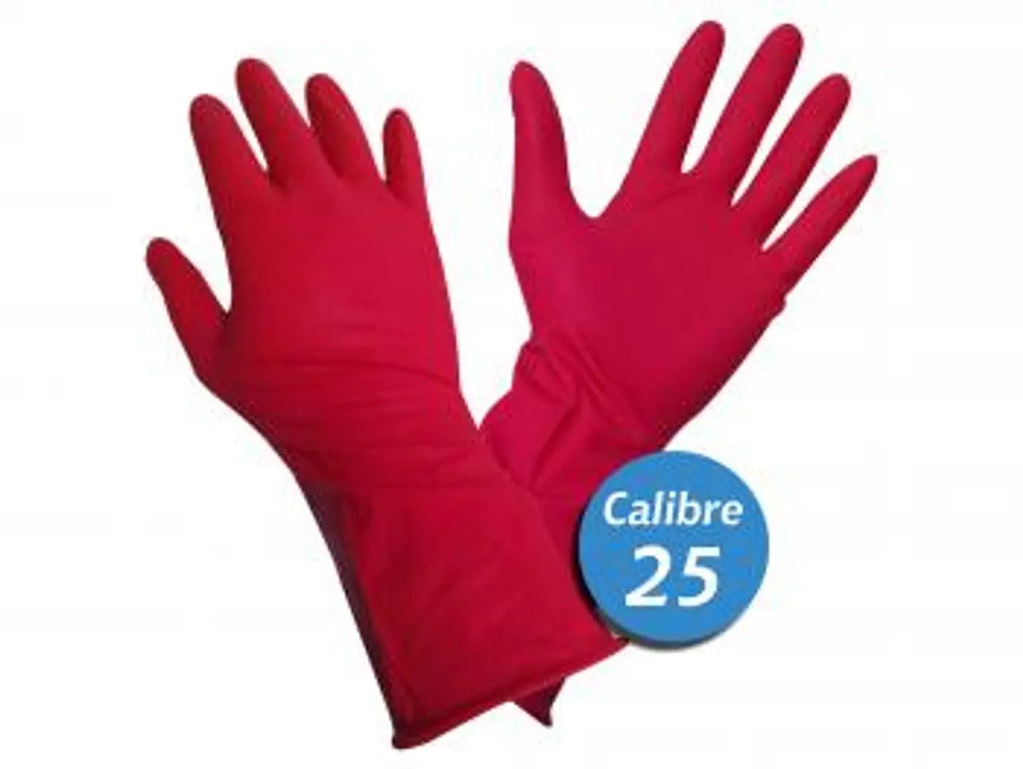 Guantes de caucho color rojo Cal. 25 Par x 12 Unidades 1