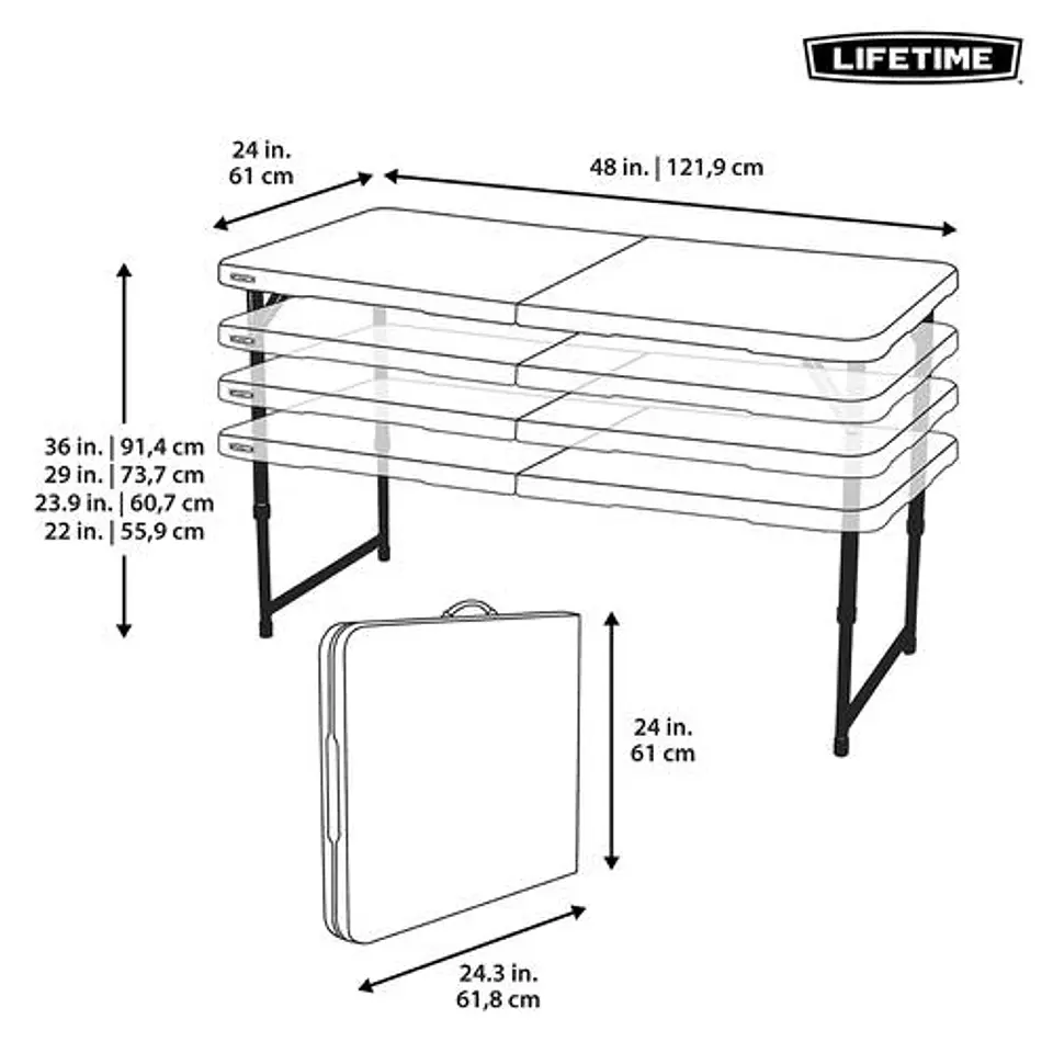 Lifetime Products Mesa Comercial Plegable a La Mitad 3