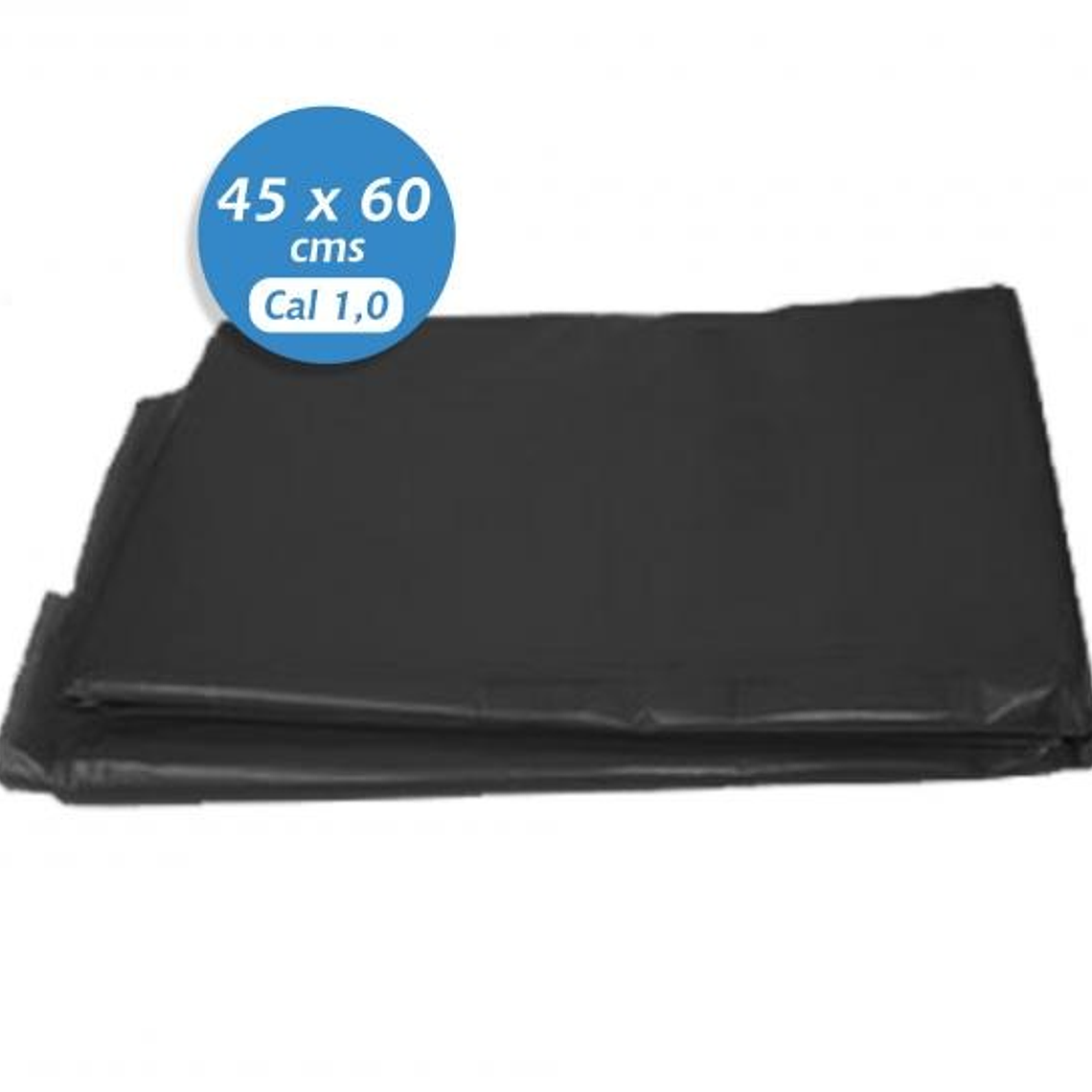 Bolsa plástica de 45 x 60 cms negra Cal 1,0 paquete por 10 Unds 1