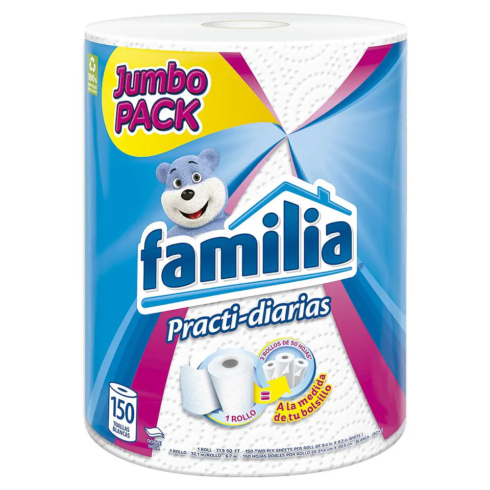 Toalla De Cocina Familia Practi-Diar 150 Hojas 1