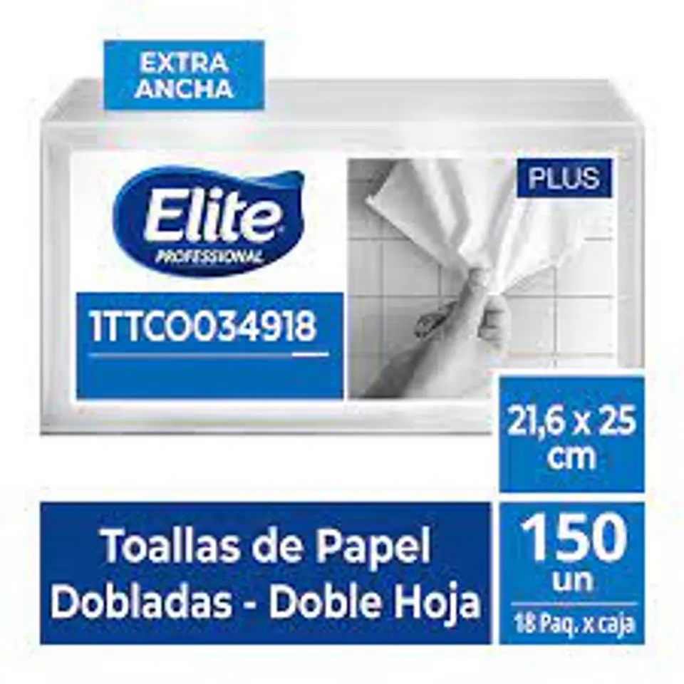 Toalla para Manos Doble Hoja Elite x 150 Hojas 1