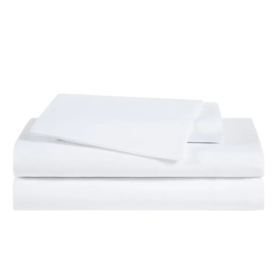 Set de Sábanas King Blanco Sólido de 4 Piezas. 2