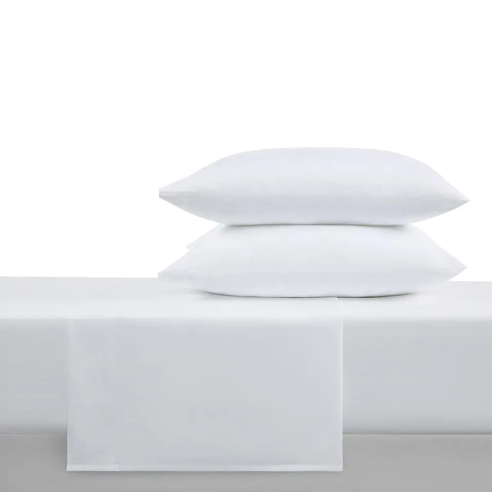 Set de Sábanas King Blanco Sólido de 4 Piezas. 3