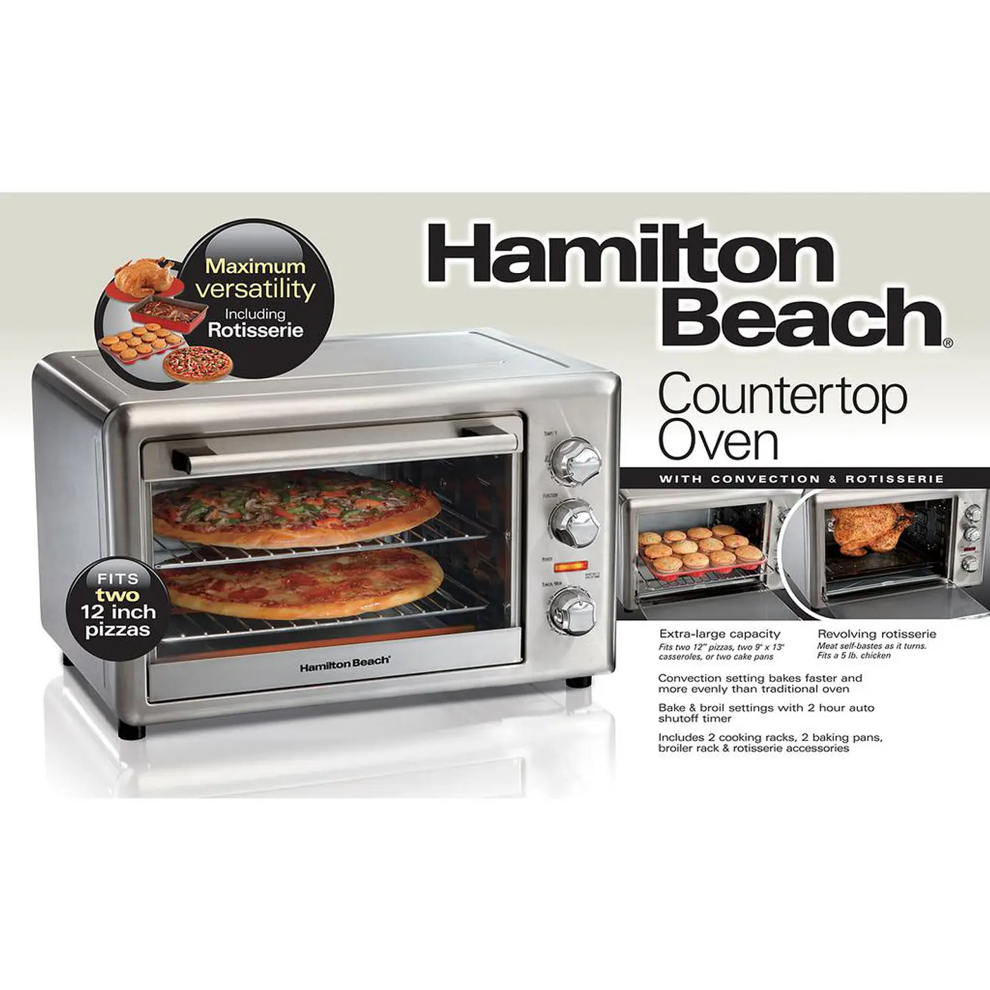 Hamilton Beach Horno de Convección con Rostizador 6
