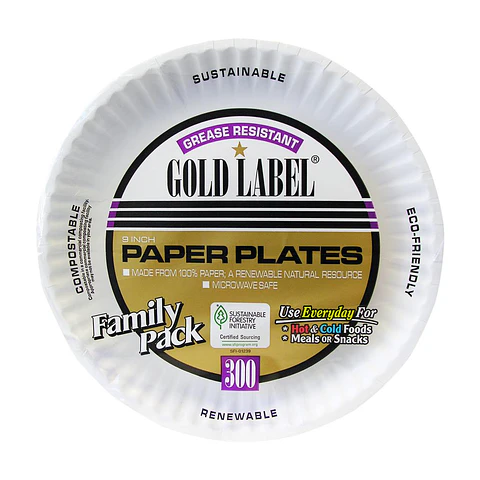 Platos de Papel Desechables 300 Unidades