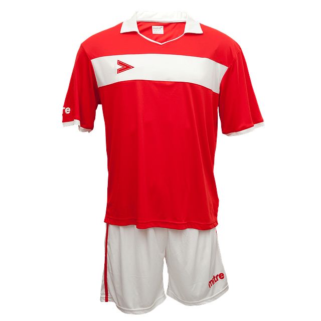 Uniforme Mitre London Delta Eco Niño Rojo-Blanco