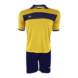 Uniforme Mitre London Delta Eco Niño Amarillo-Azul Marino