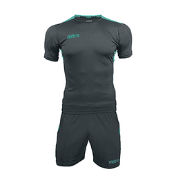 Uniforme Mitre Manchester Adulto Negro-Turquesa