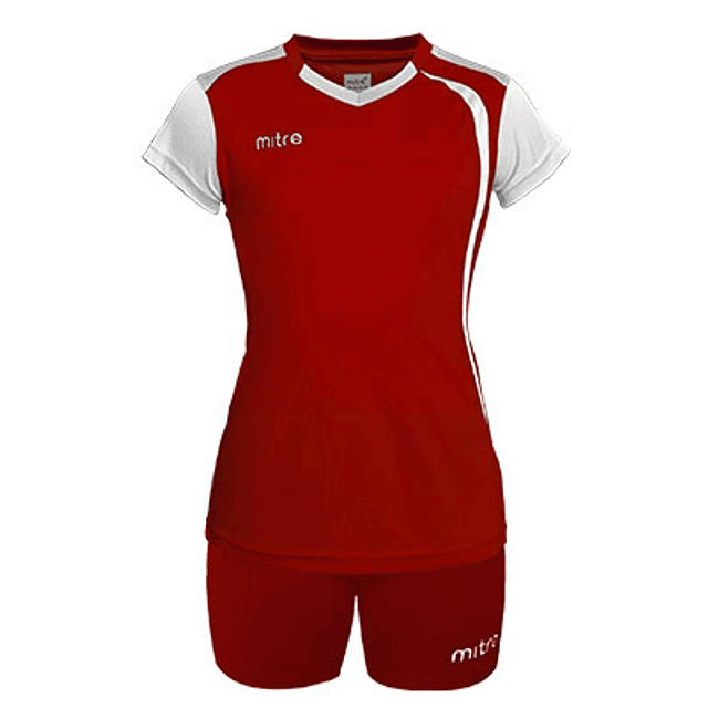 Uniforme Voleyball Mujer Mitre Rojo Blanco 