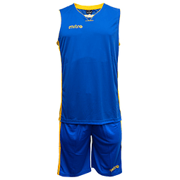 Uniforme Basquetbol Mitre Hombre Azulino Amarillo 