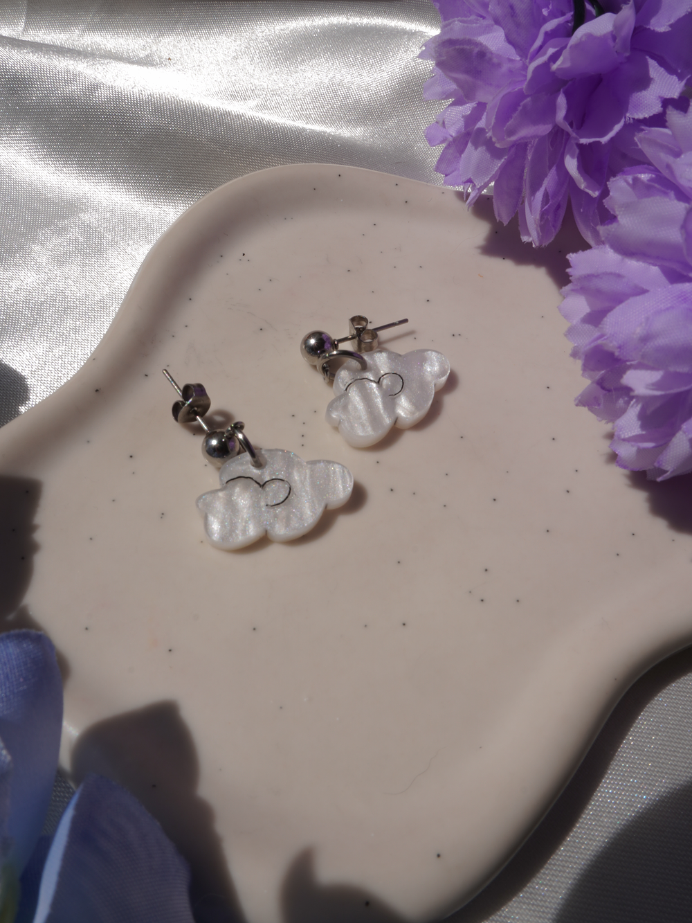 Aros mini nube (plateada) 1