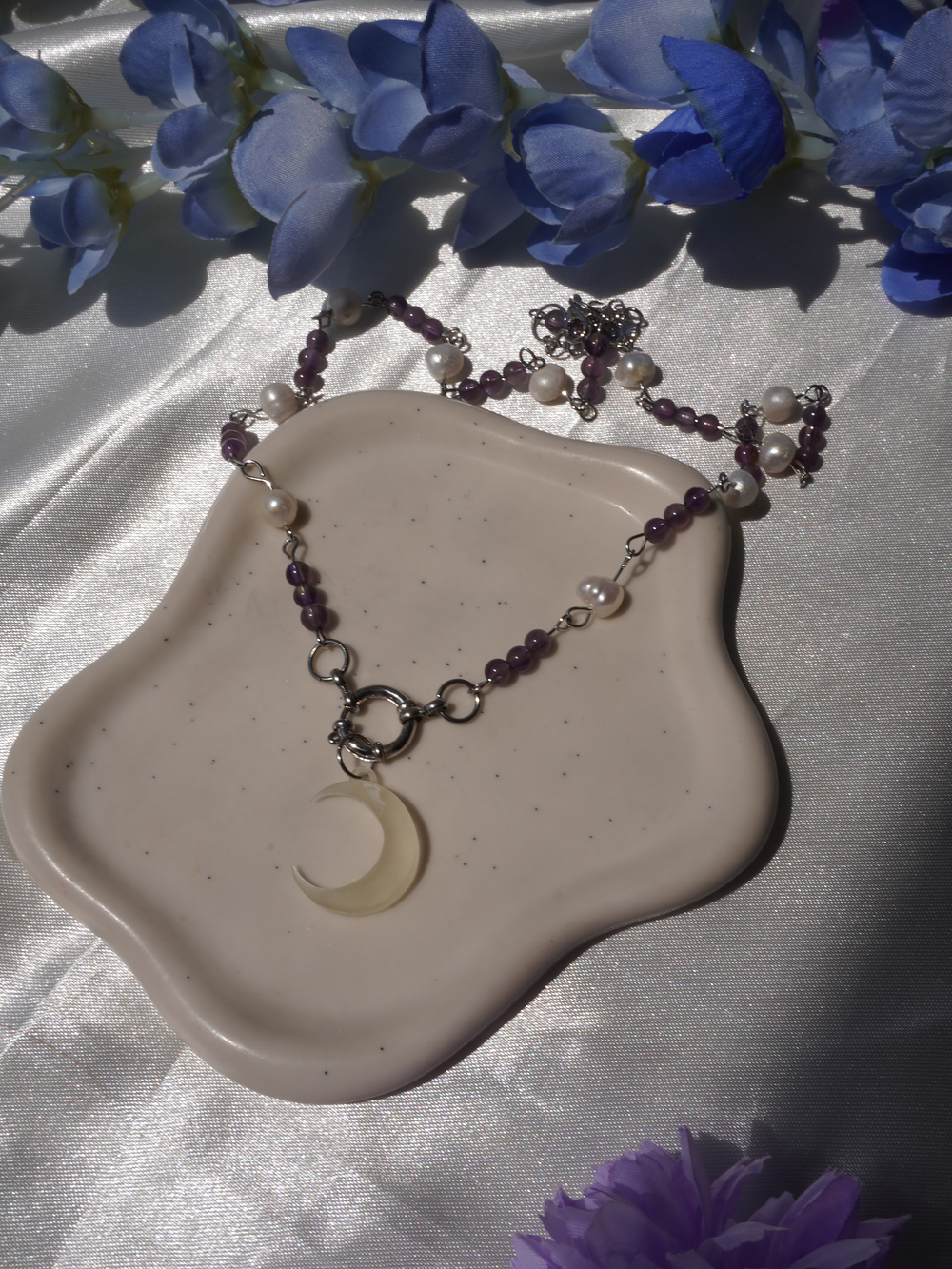 Collar Dots Luna plateado (dije intercambiable) 1