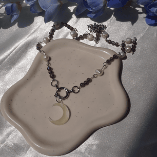 Collar Dots Luna plateado (dije intercambiable)