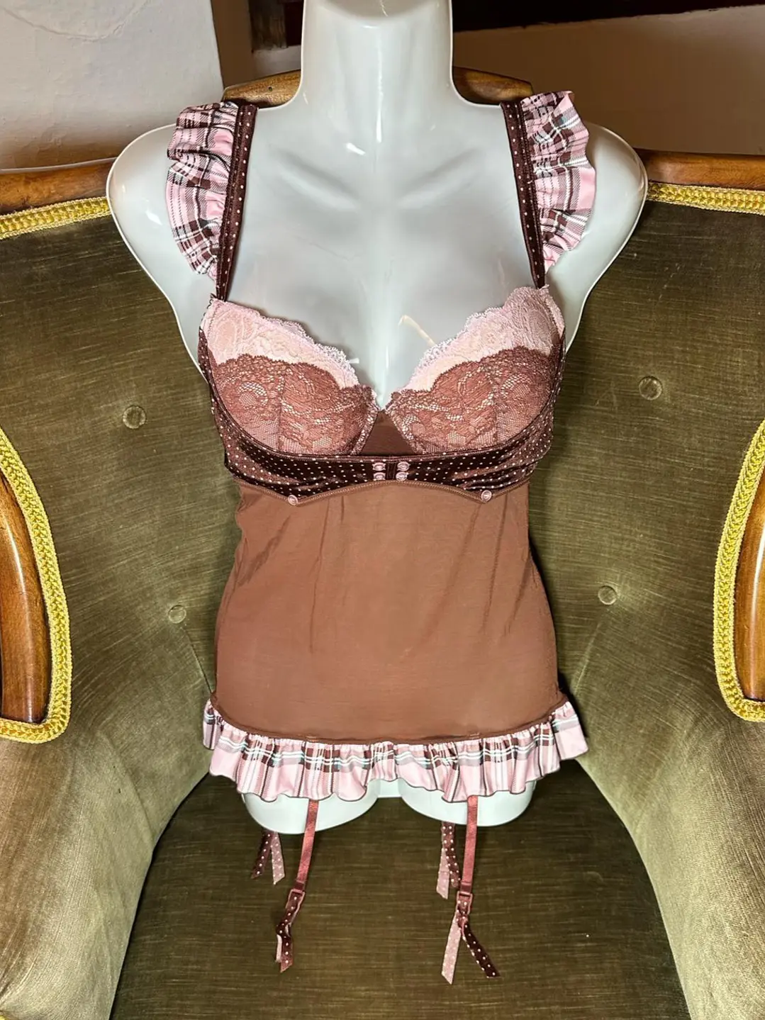 Plaid Corset Babydoll 1