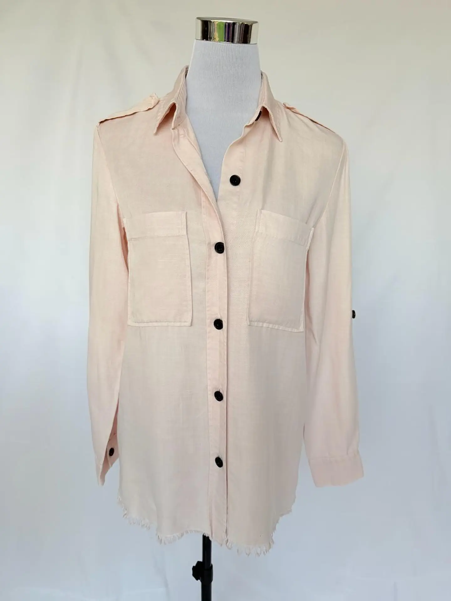 Camisa Zara — Rosa Blush / Estilo Safari 1