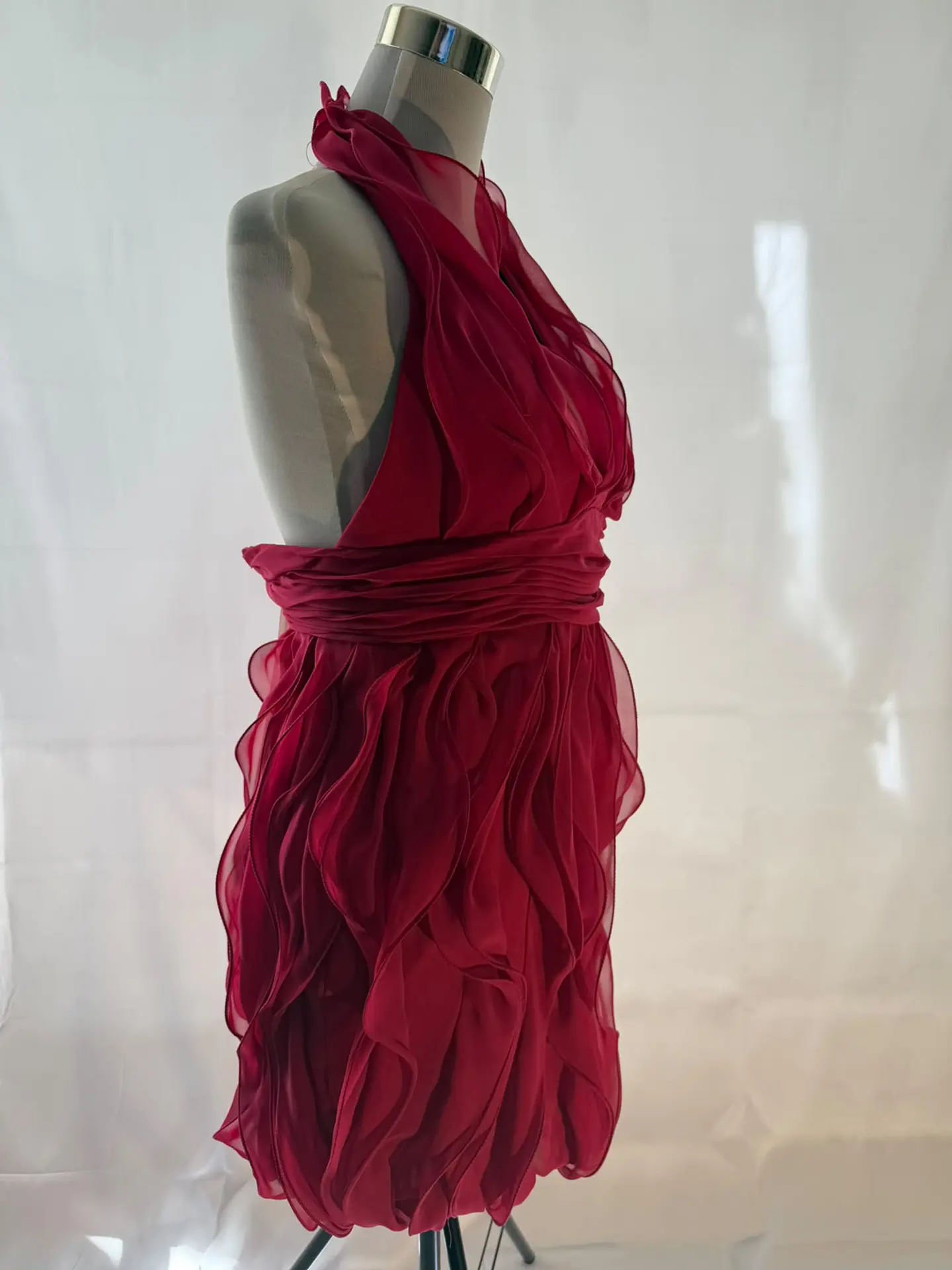 Vestido de Fiesta Fucsia con Volantes 3D Calvin Klein 4