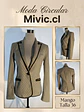 Blazer Sastre a Rayas con Ribetes Negros Mango - Miniatura 1