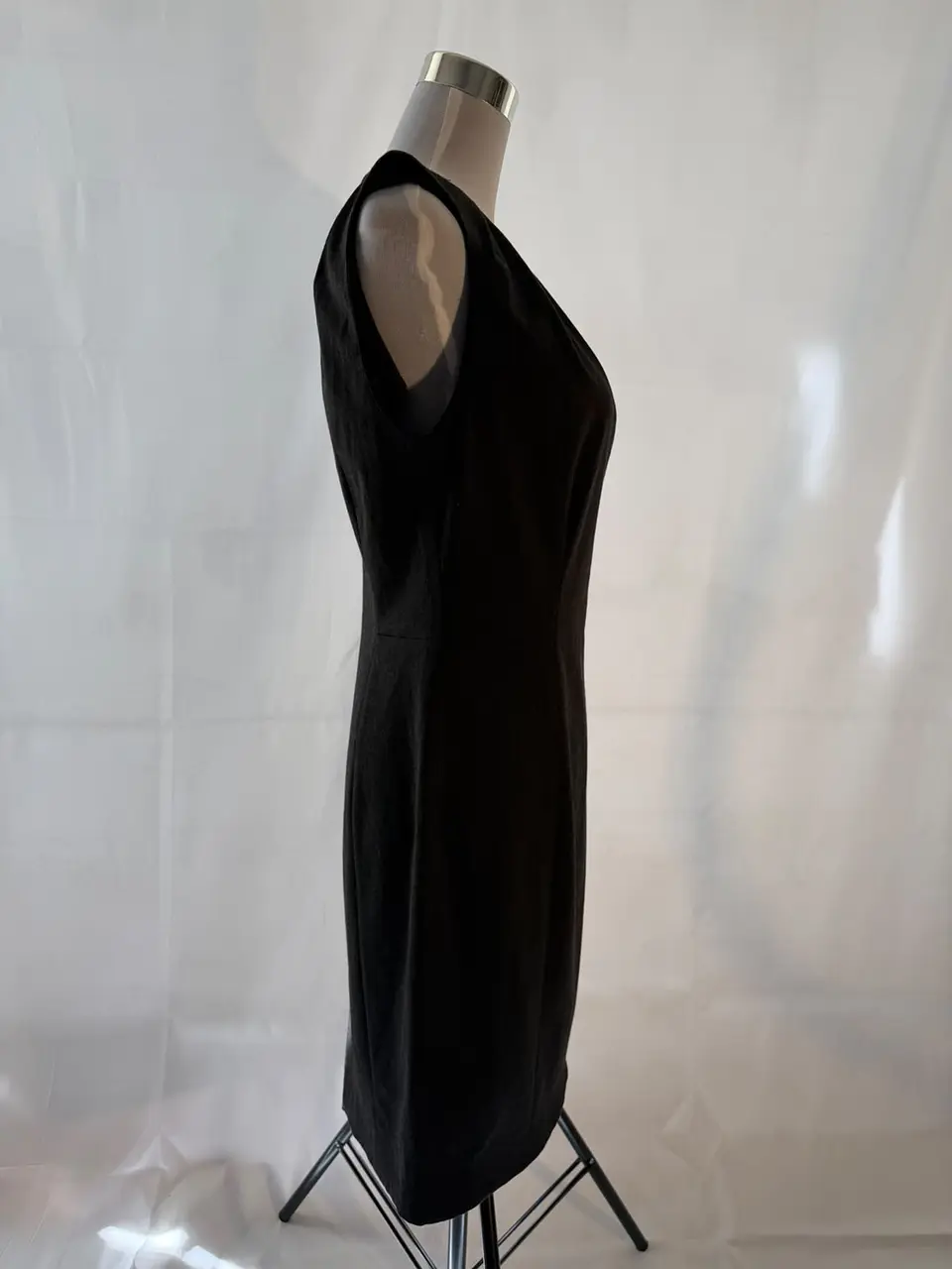 Vestido de Oficina Zara Gris Carbón con Cuello Drapeado 2