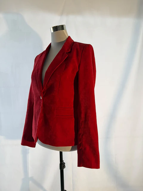 Blazer Sastre de Terciopelo IO - Rojo Intenso