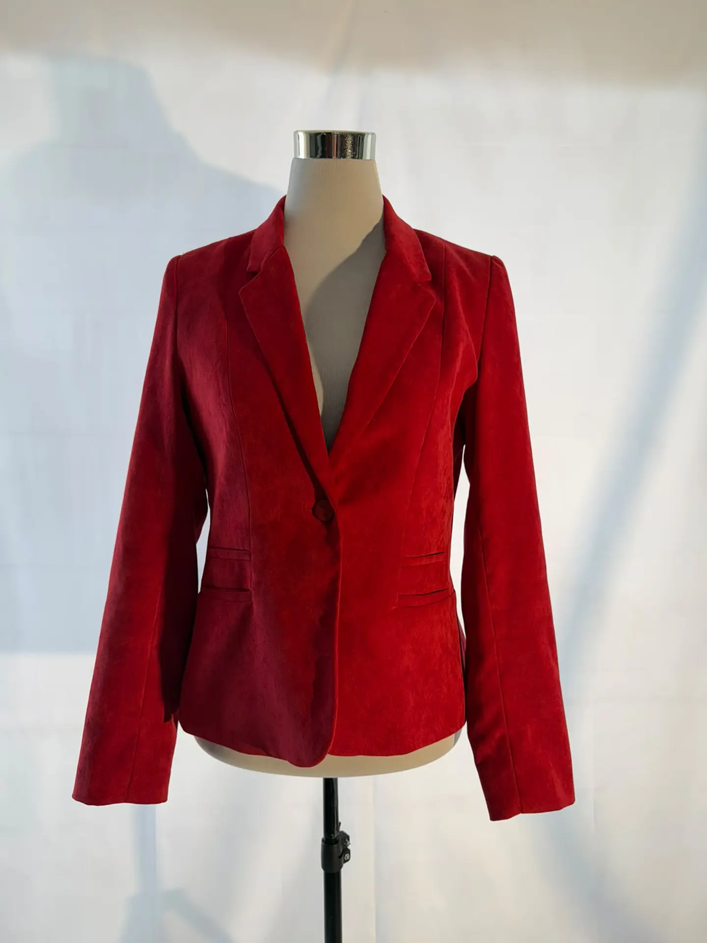 Blazer Sastre de Terciopelo IO - Rojo Intenso 5