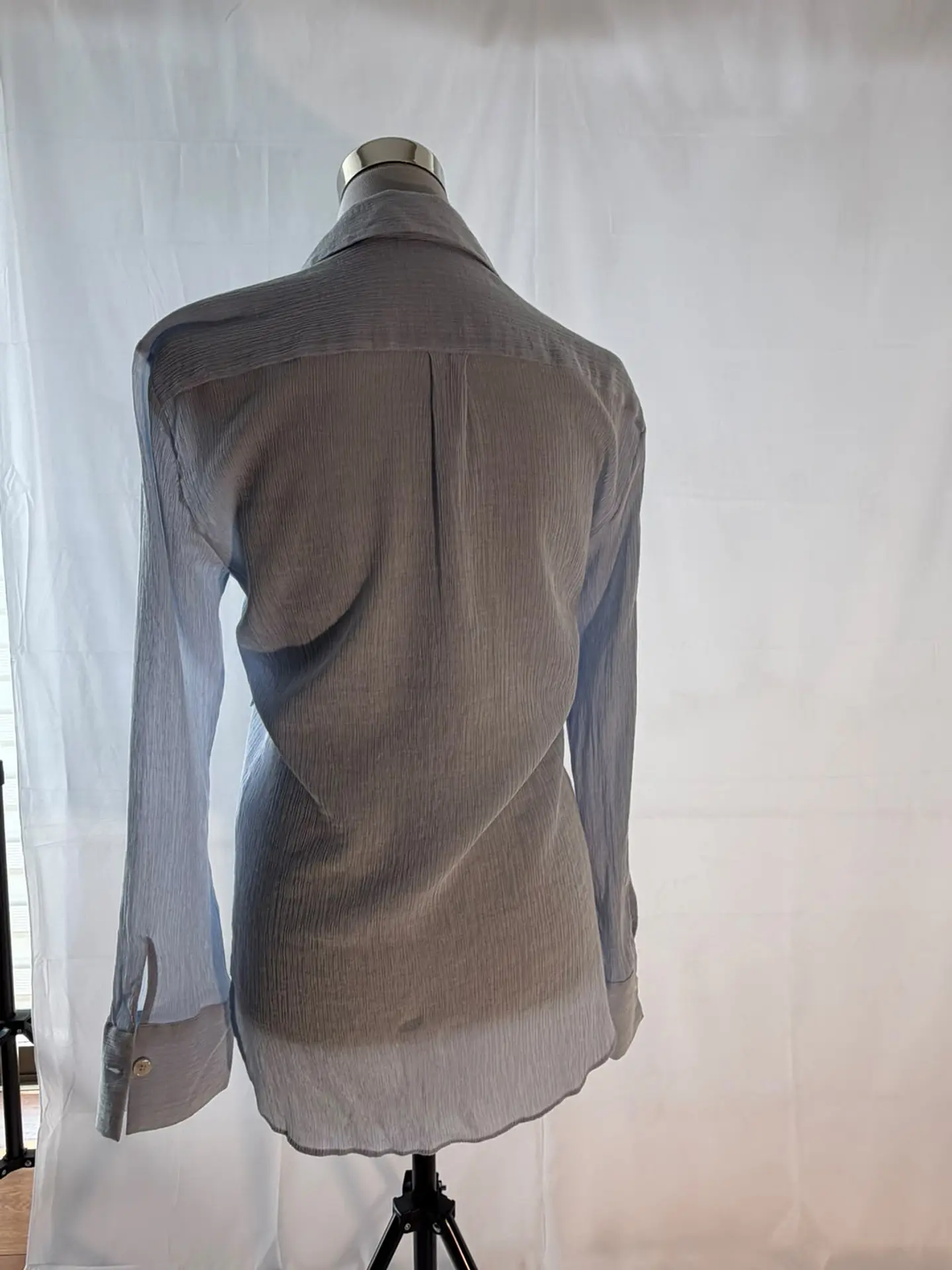 Camisa Utility Texturizada Zara con Bolsillos Frontales - Celeste 3