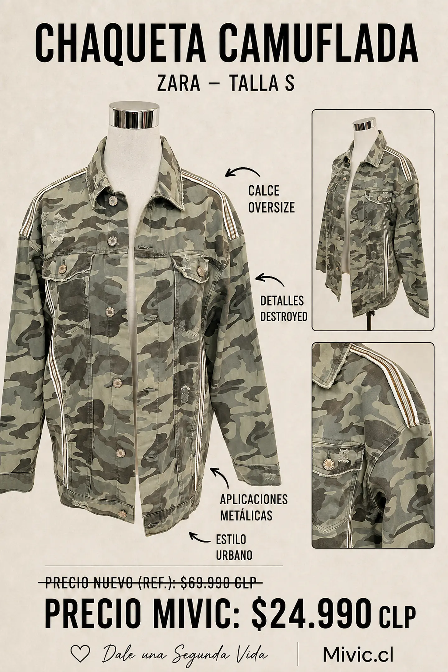 Chaqueta Oversize Estampado Camuflaje 1