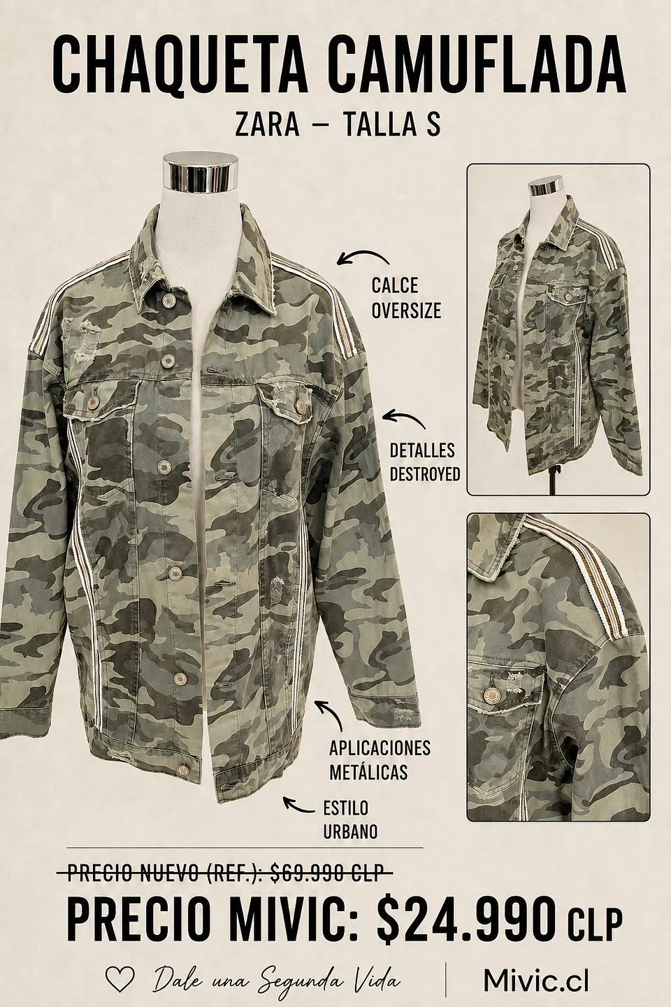 Chaqueta Oversize Estampado Camuflaje 1