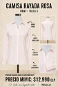 Camisa Rayada Rosa Claro H&M - Miniatura 1