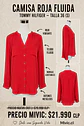 Camisa Roja Fluida Tommy Hilfiger - Miniatura 1