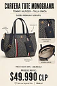 Cartera Tote Monograma Tommy Hilfiger Azul - Miniatura 1